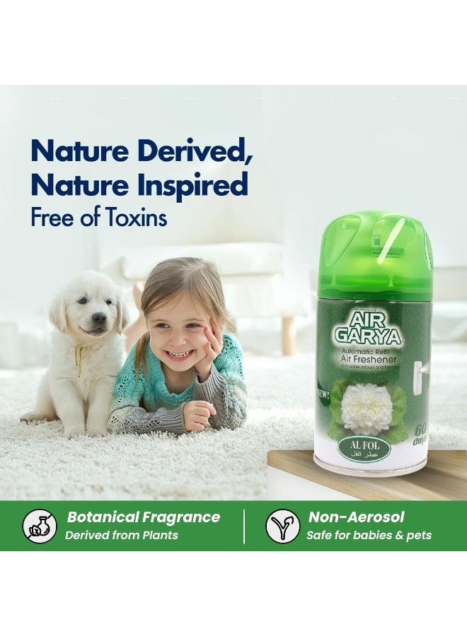 AIR GARYA Automatic Refill Air Freshener Al Fol 250ml Non-Aerosol Essential Oil Based Auto Spray Compatible with Dispenser Long Lasting Floral Odor Remover for Home Office Bathroom Kitchen Car Interior Air Purifier Fresh Scent Refill - Image 3