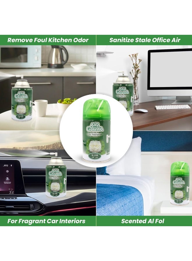 AIR GARYA Automatic Refill Air Freshener Al Fol 250ml Non-Aerosol Essential Oil Based Auto Spray Compatible with Dispenser Long Lasting Floral Odor Remover for Home Office Bathroom Kitchen Car Interior Air Purifier Fresh Scent Refill - Image 5
