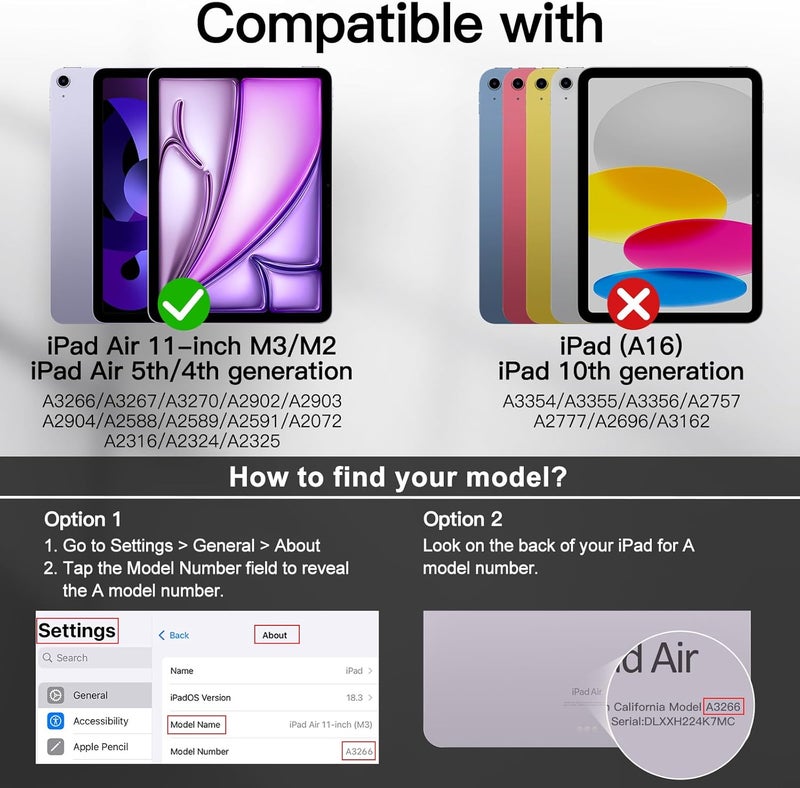 جي تيك حافظة لجهاز آيباد إير 11 بوصة M3/M2 2025/2024، وآيباد إير 5/4 2022/2020 5Th/4Th 10.9 بوصة مع حامل قلم رصاص، وغطاء واقٍ رفيع مع حامل فوليو، ورؤية متعددة الزوايا، وردي - Image 2