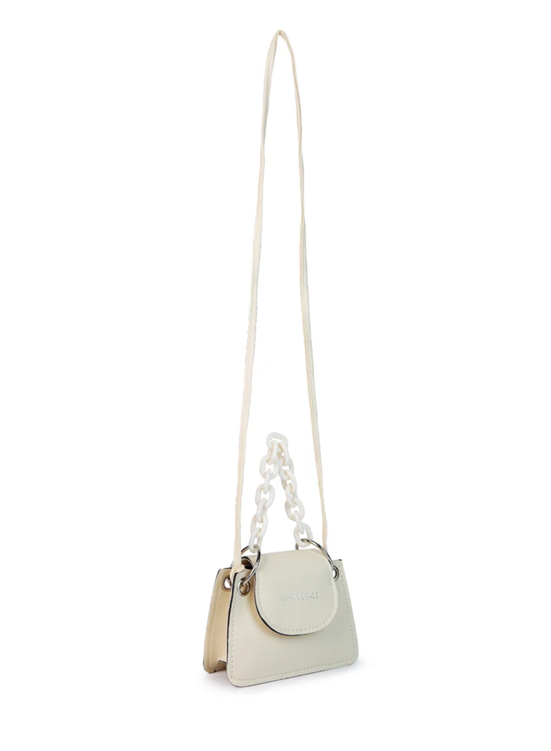 London Rag White Round Flap Mini Statement Bag
