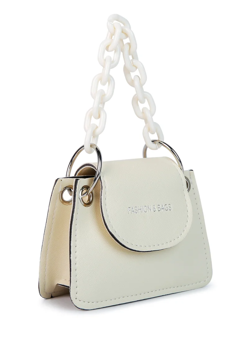 London Rag White Round Flap Mini Statement Bag