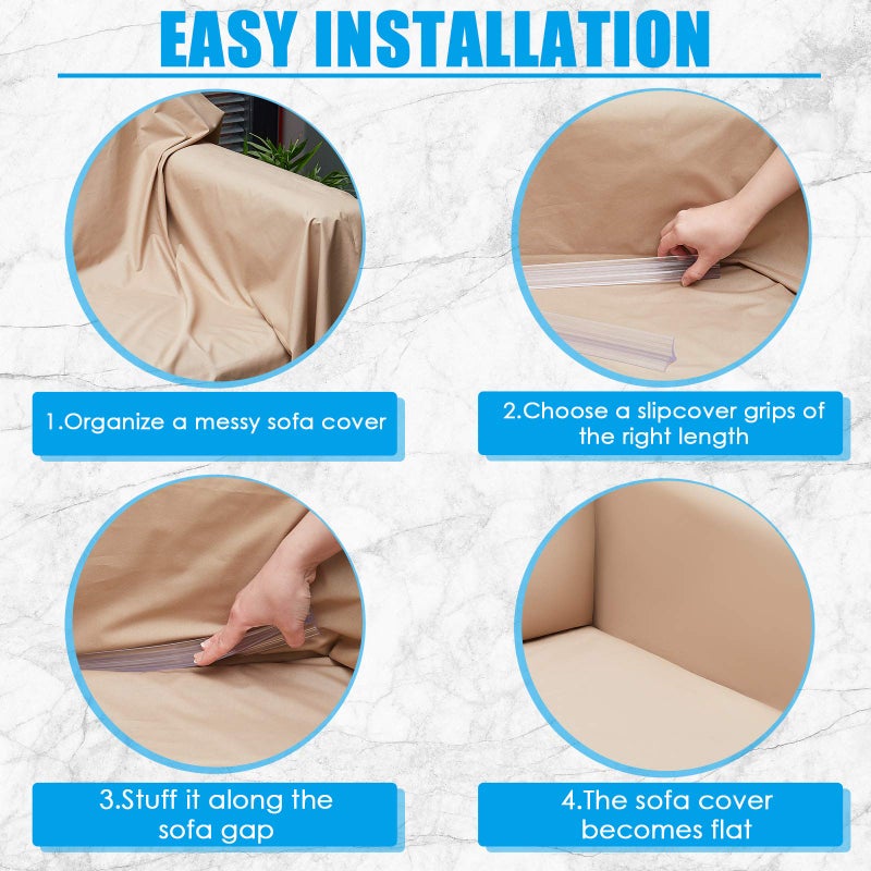 Jetec Sofa Slipcover Tucks Couch Cover Sectional Couch Covers Slipcover Tuck Grips for Sofa Armchairs Pet Owners(5 Pieces,12 Inch, 7 Inch) - Image 4