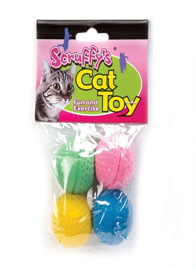 Boss Pet كرات إسفنجية نابضة بالألوان من Boss Pet 04467 Scruff's Colorful Kitty (عبوة من 4 قطع)، متعددة الألوان - Image 1