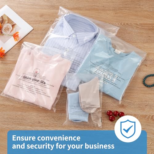 iMailer - 100 Pcs - 14" x 20" Poly Bags with Suffocation Warning Self Seal- Clear Shipping Bags 1.6 Mil for Clothing, Shirts, Packaging - Permanent Adhesive - Image 5