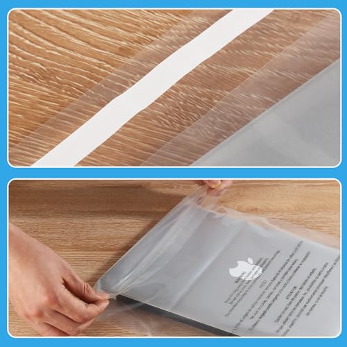iMailer - 100 Pcs - 14" x 20" Poly Bags with Suffocation Warning Self Seal- Clear Shipping Bags 1.6 Mil for Clothing, Shirts, Packaging - Permanent Adhesive - Image 4