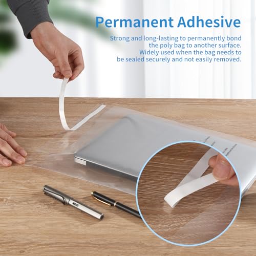 iMailer - 100 Pcs - 14" x 20" Poly Bags with Suffocation Warning Self Seal- Clear Shipping Bags 1.6 Mil for Clothing, Shirts, Packaging - Permanent Adhesive - Image 3