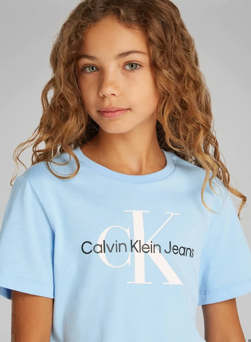 Calvin Klein Jeans Kids' Logo T-Shirt - Cotton, Blue