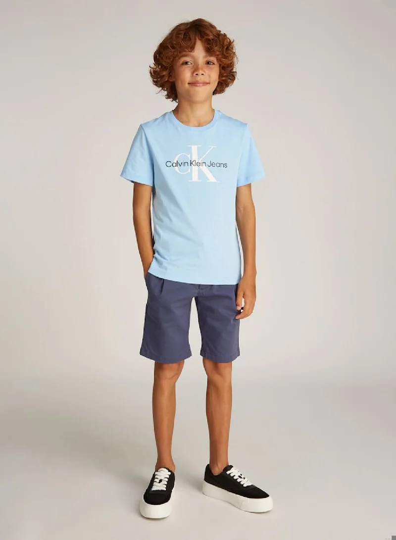 Calvin Klein Jeans Kids' Logo T-Shirt - Cotton, Blue