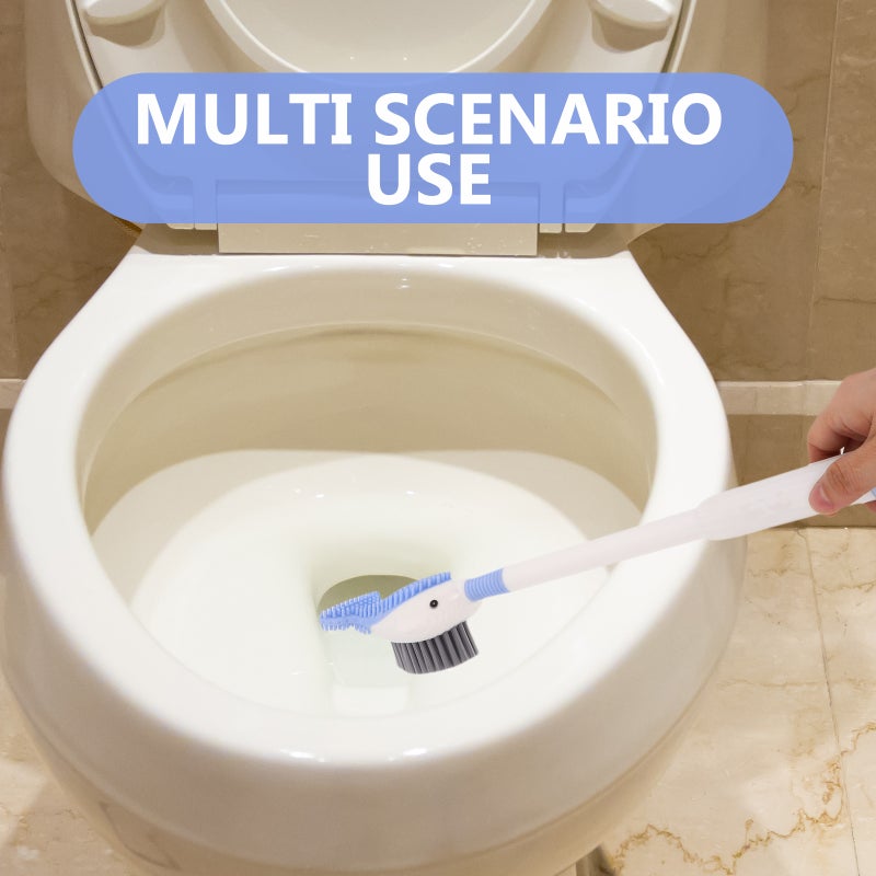 2pcs Silicone Toilet Bowl Brush and Holder Set Cartoon Bathroom Brush Refillable Toilet Brush with soap Dispenser for Bathroom - Image 5