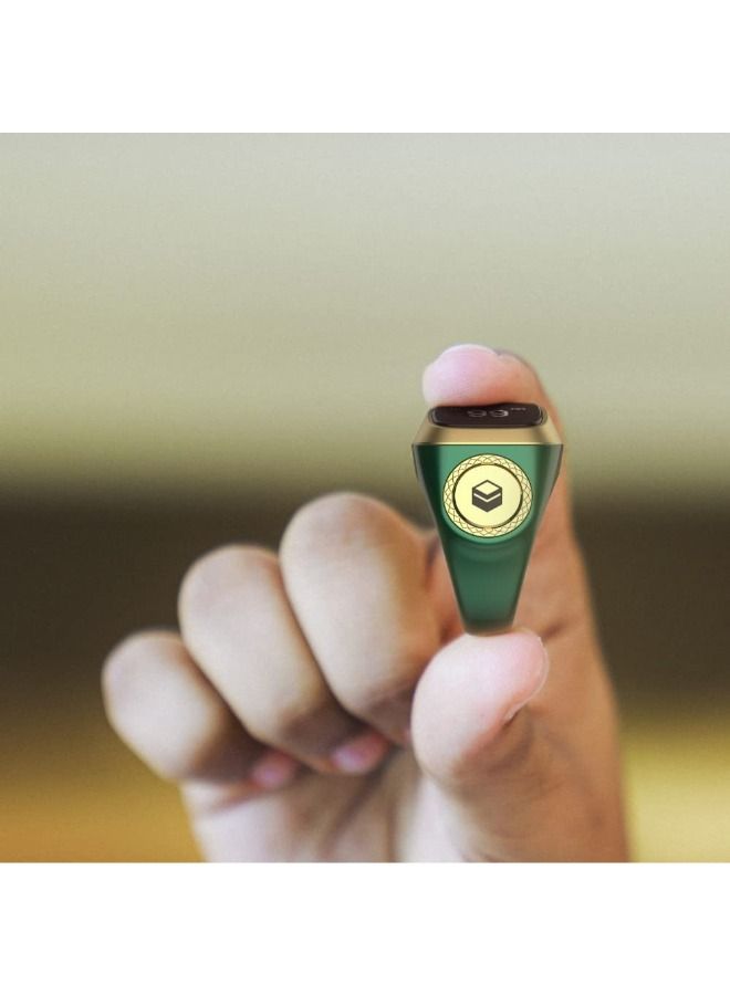 iQIBLA Smart Tasbih Zikr Ring Lite New 2022   only 11.7g 18 MM GREEN - Image 2