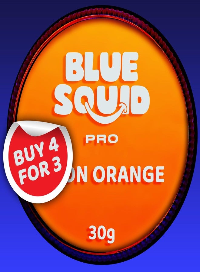 Blue Squid PRO Face Paint - Professional Water Based Single Cake Facepaint & Body Paints - SFX Makeup, Kids Adults Face Painting for Costume, Halloween, Cosplay - Neon Orange 30g / 1oz - Image 1