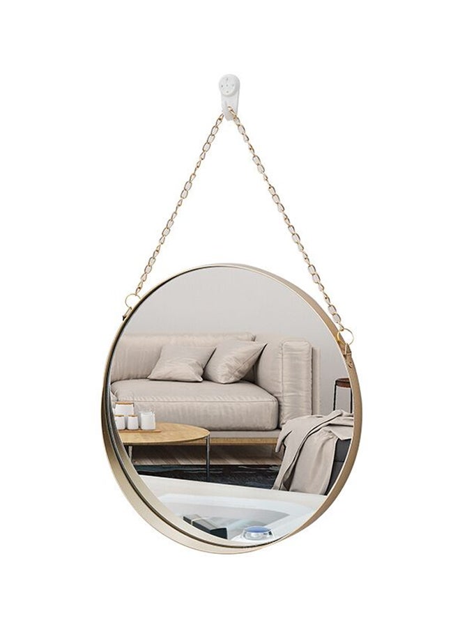 Round Wall Hanging Mirror Gold/Clear 25x38cm - Image 1