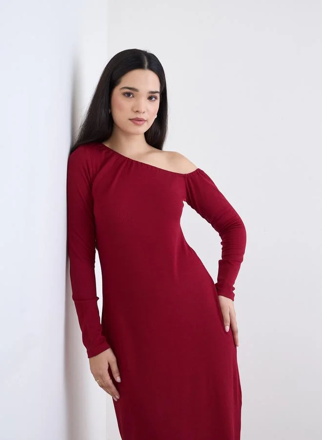 ستايلي فستان ميدي ضيق بكتف واحد