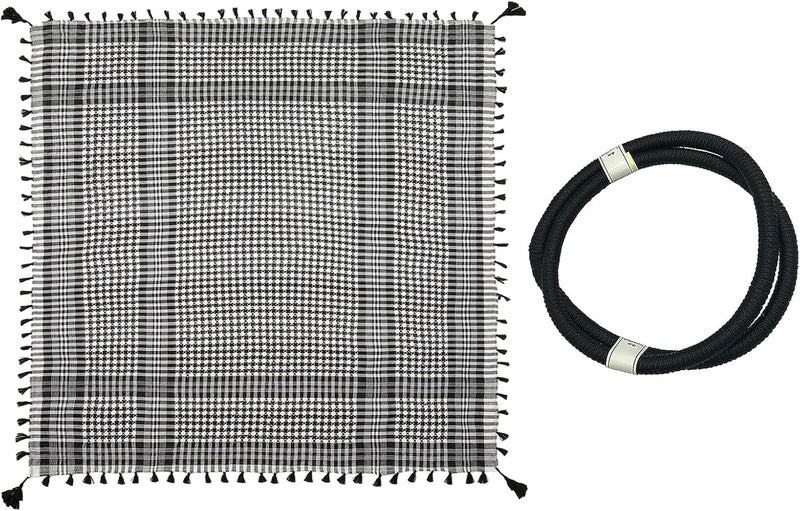 PURFUN Men's Large Arab Shemagh Headscarf Muslim Headcover Shawl Keffiyeh Arabic Scarf - Image 3