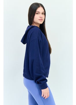 Reebok Women Sportswear Fit Long Sleeves Running Sweatshirt, Navy Blue  - Image 3