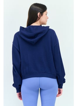 Reebok Women Sportswear Fit Long Sleeves Running Sweatshirt, Navy Blue  - Image 4