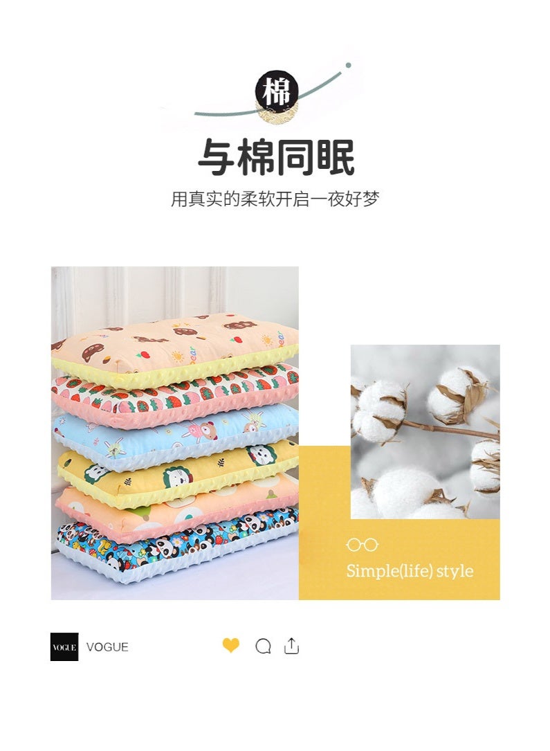 oldlaiben Baby Pillow,Baby Soothing Pillow,Comfortable Velvet Newborn Pillow,Baby Sleep Headrest,Baby Nap Pillow,Breathable Baby Pillow,Cartoon Print Pattern,Machine Washable,30*50cm(Pink) - Image 3