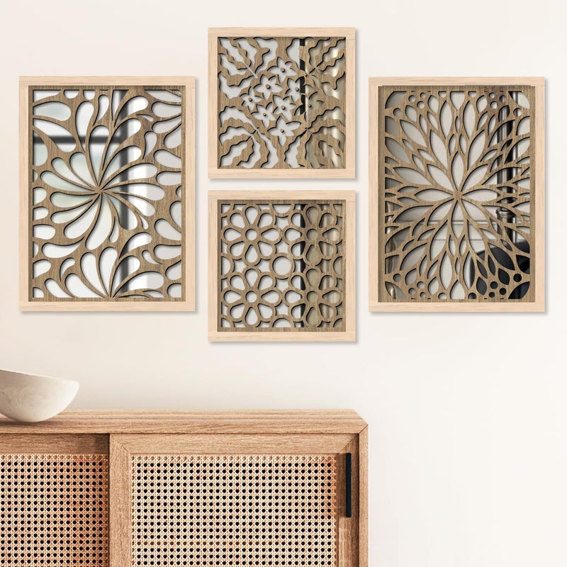 HOTHOUSE Decorative Mirror Wooden Wall Hanging for Home Dcor Mirror 5 - Image 1