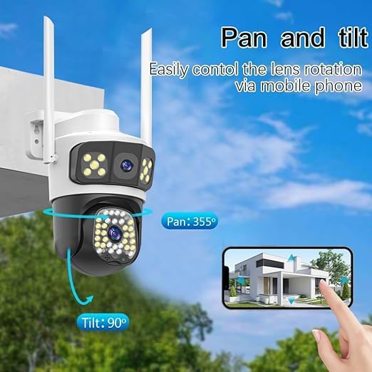 Fabbay Smarthome 2K Outdoor PTZ WiFi Home CCTV Camera with Bidirectional Voice, 360 Rotation (Tricam) - Image 2