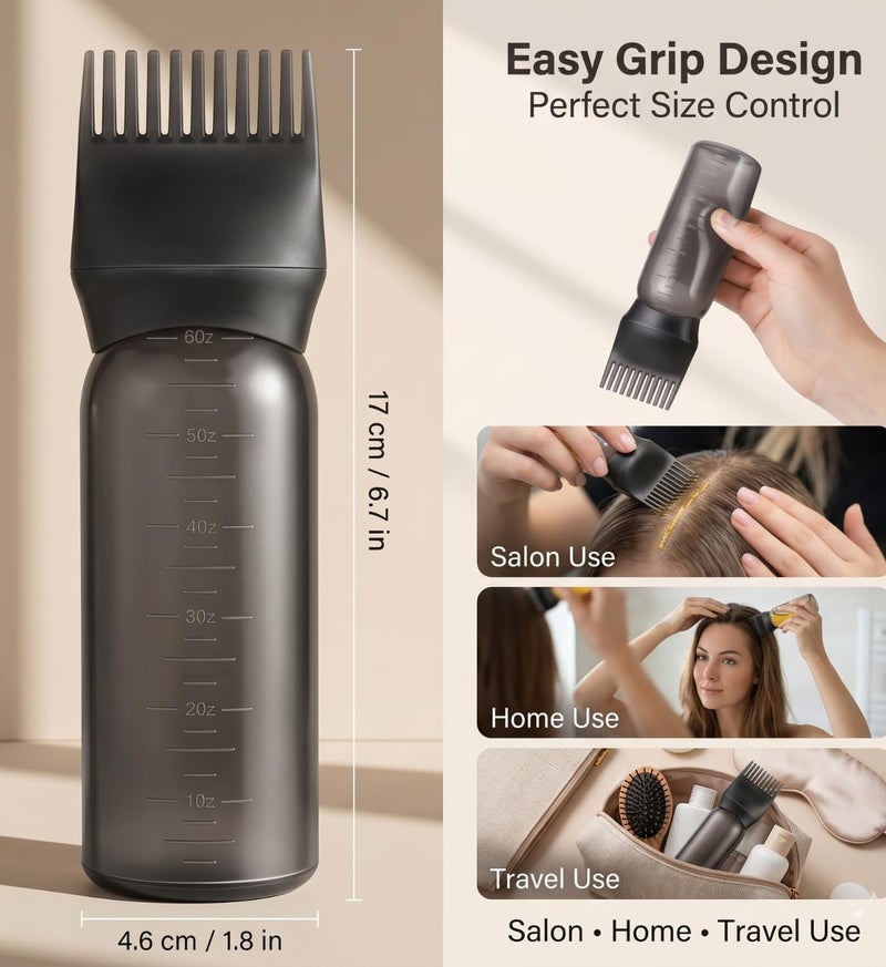 INSIME Hair oil applicator bottle with comb root hair oil applicator for scalp | Hair oil dispenser bottle hair oil bottle empty hair root applicator bottle for hair oiling & hair dye application tool - Image 5