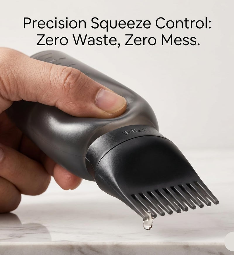 INSIME Hair oil applicator bottle with comb root hair oil applicator for scalp | Hair oil dispenser bottle hair oil bottle empty hair root applicator bottle for hair oiling & hair dye application tool - Image 4