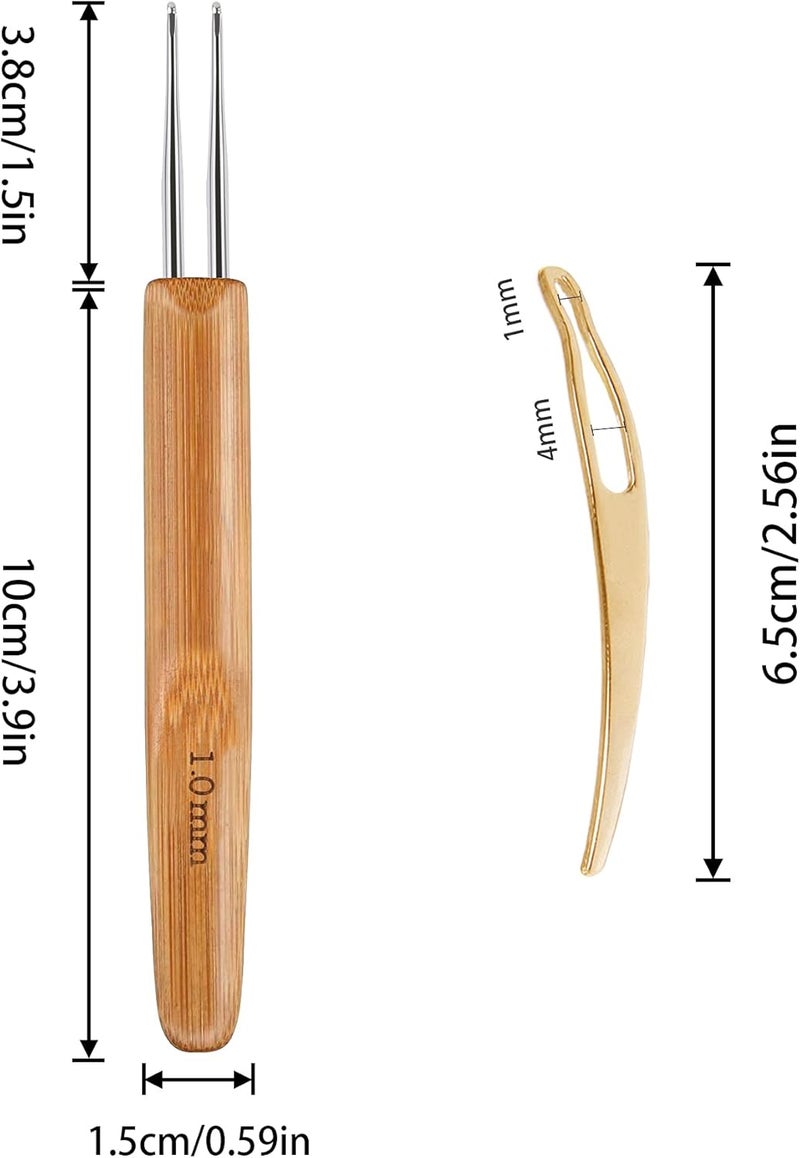 Augsun Dreadlock Crochet Hook Tool,Braid Hair Dreadlocks Needle, Interlocking Tool for Locs,Weaving Crochet for Braid Craft Knitting Needles (1.0mm) - Image 2