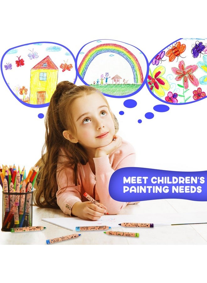 ThEast - 12 Short Colored Pencils For Kids, Cute Animal Toddler Pencils Ages 2-4, Color Pencils With Sharpener, Christmas Stocking Stuffers, Pre-Sharpened(Pack Of 1) - Image 1