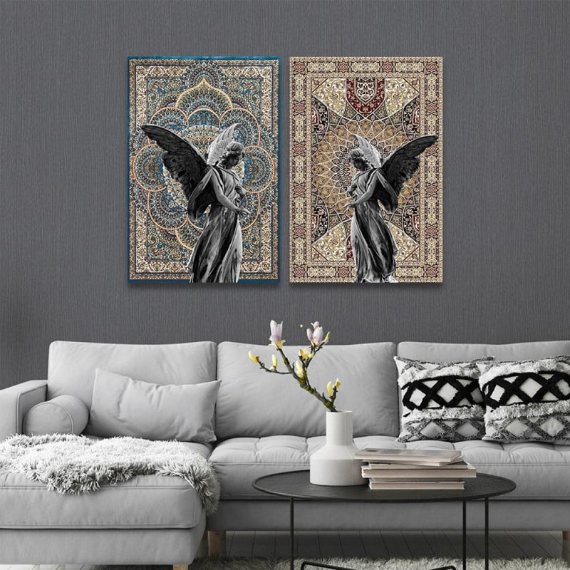 Marktna A double canvas painting with a modern design, total size 80 x 60 cm - Image 1