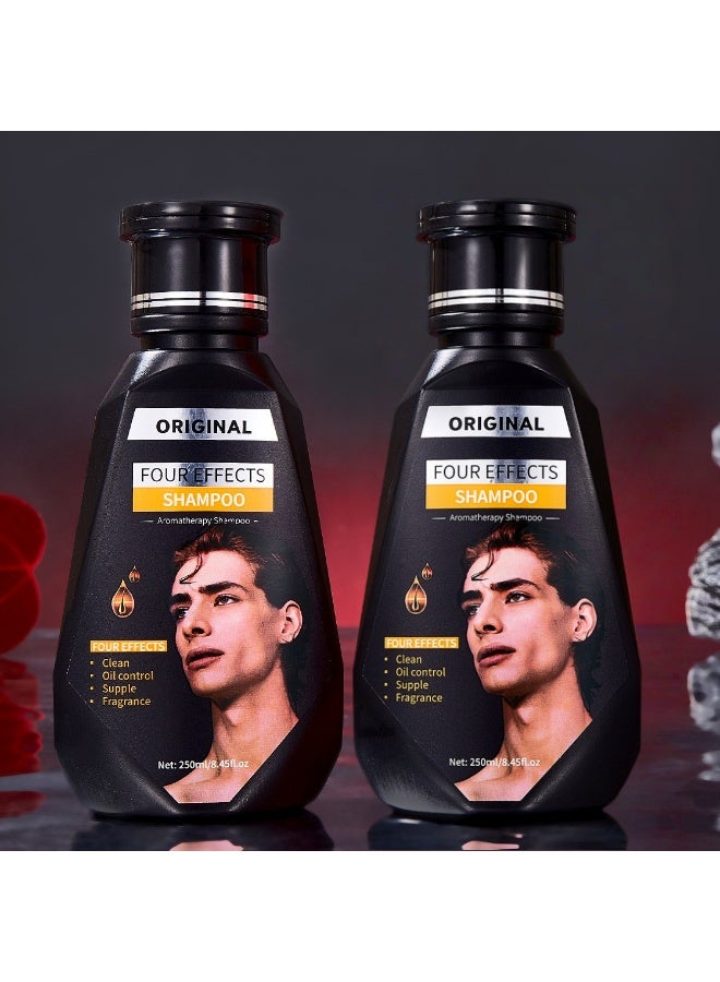 أوريجنال عبوتان من شامبو معطر للرجال 4 في 1، ينظف الشعر ويتحكم في إفراز الزيوت، ويتركه ناعمًا ومعطرًا، 250 مل × 2 - Image 1