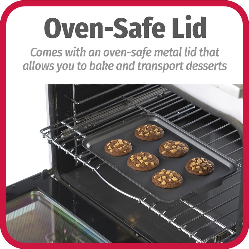 GoodCook Everyday Baking Pan with Metal Lid Nonstick Warp-Resistant Heavy-Gauge Steel Construction Even-Heating Oblong Cake Pan with Solid Oven-Safe Cover, 9x13-Inch, Gray - Image 5