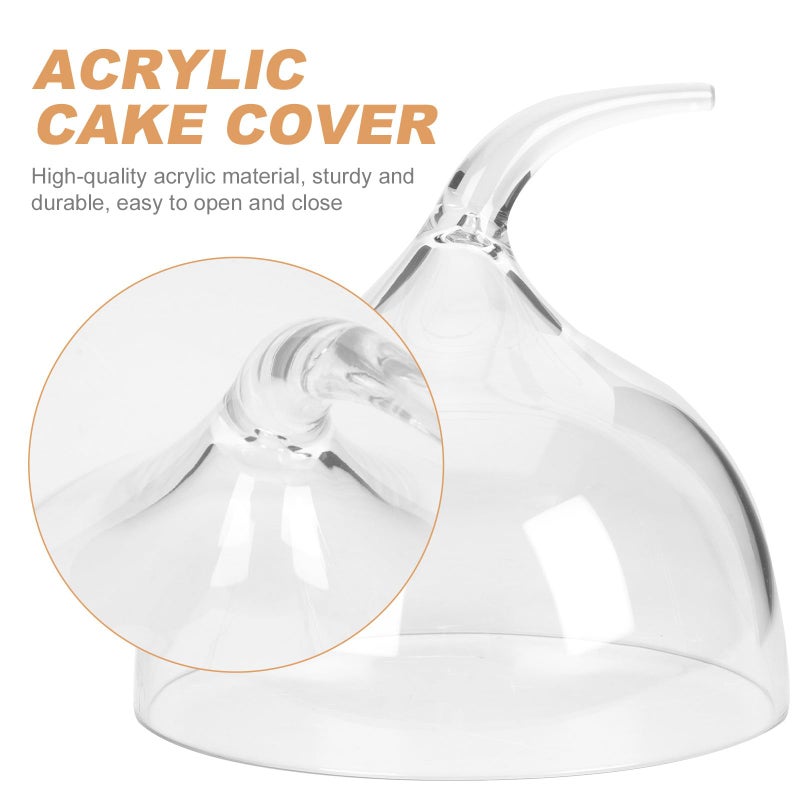 Acrylic Cake Cover 15 7cm Diameter Dustproof Food Protector Dome with Handle for Dessert Display - Image 4