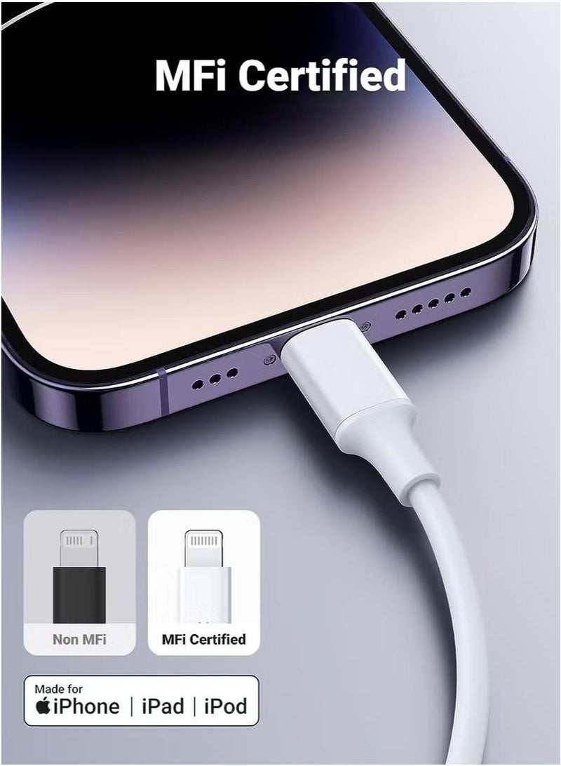 كابل USB C إلى Lightning بطول 2 متر [معتمد من MFi] متوافق مع iPhone كابل USB C إلى Lightning متوافق مع iPhone 14 Pro Max/14/13/12/11 Pro/X/XS/XR/8 Plus/AirPods Pro - Image 3