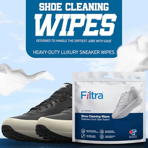 FILTRA® Shoe Cleaning Wipes | Heavy Duty Luxury Sneaker Wipes | Quick Clean | Gentle Cleaning Formula | Safe for All Shoes & Sneakers (Pouch of 20) - Image 2