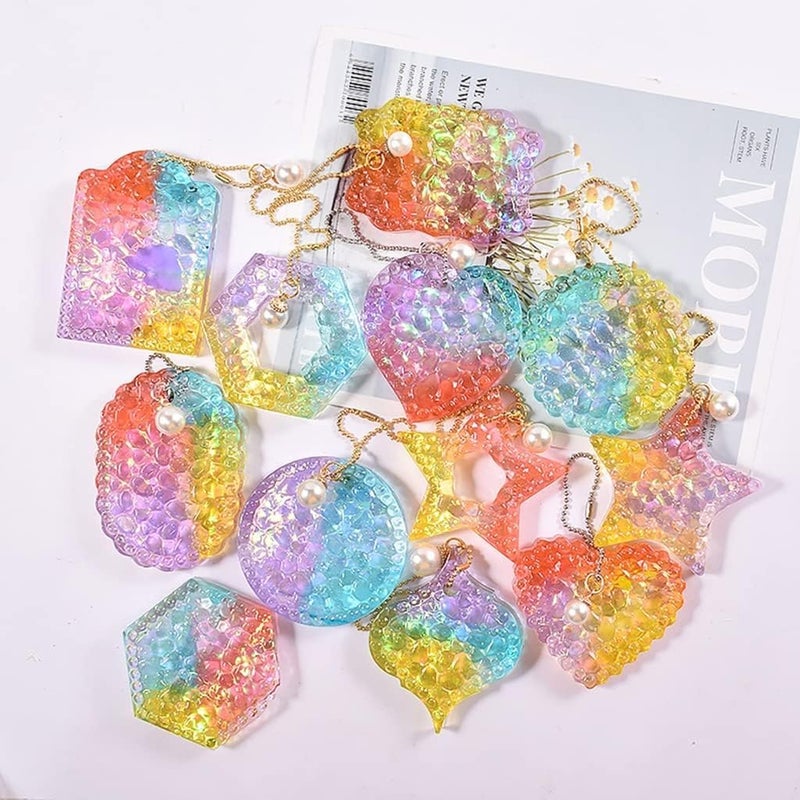 RKPM HOMES RKPM HOMES Aromatherapy Mould I Silicone Aroma Wax Tablets Mold with Hanging Hole I for DIY Homemade Art Crafts Resin Soap Clay Keychain Charm Pendant Earring Necklace Making 6 Cavity Geometric - Image 3
