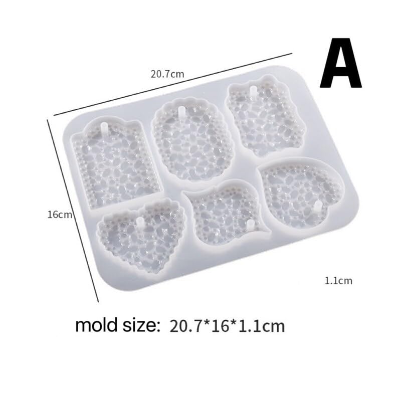 RKPM HOMES RKPM HOMES Aromatherapy Mould I Silicone Aroma Wax Tablets Mold with Hanging Hole I for DIY Homemade Art Crafts Resin Soap Clay Keychain Charm Pendant Earring Necklace Making 6 Cavity Geometric - Image 2