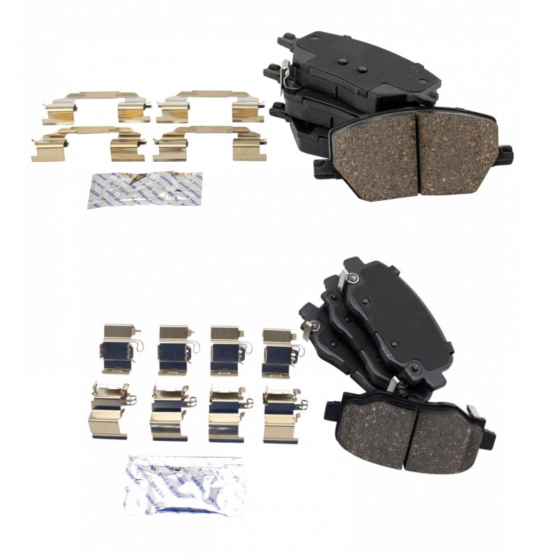 TRQ Front Rear Brake Pads Ceramic Compatible with 20162018 Fiat 500X 20152018 Jeep Renegade