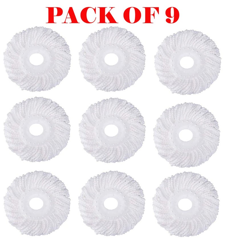 GTC® Microfiber Refill Mop Head Replacement Head Refill for 360 Rotating Easy Spin Mop Cleaner Duster (Pack of 9) - Image 2