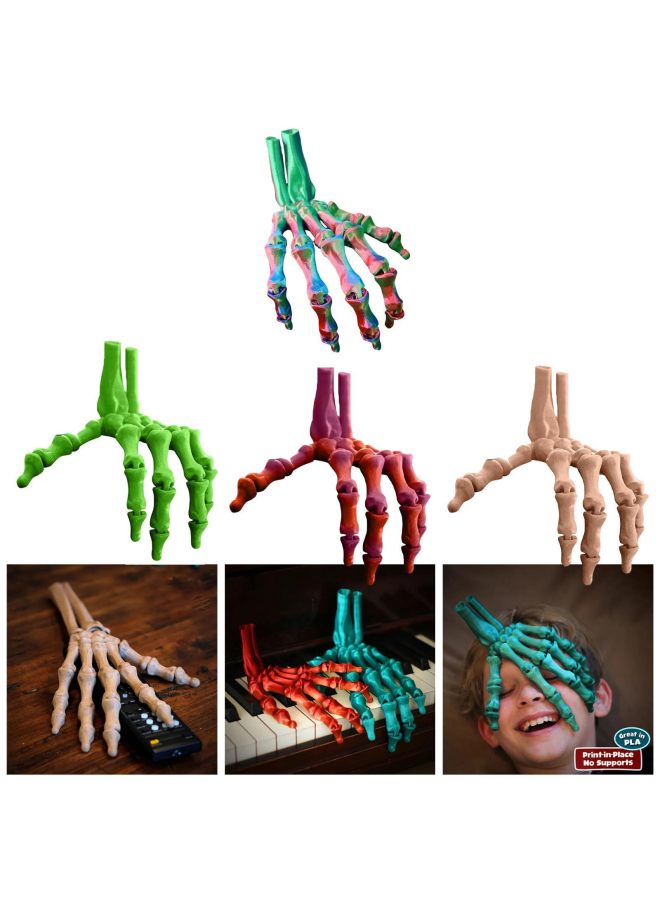 Loquat Hot-Selling 3D Printed Skeleton Hand  Skeleton Hand Decorative Ornaments Movable-Color:3d Skull Hand Purple Green - Image 2