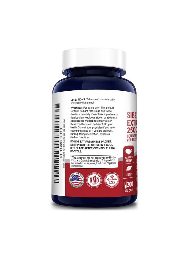 NusaPure - Siberian Rhubarb 10:1 Extract 2500Mg 200 Veggie Capsules (Vegetarian Nongmo & Glutenfree) - Image 1