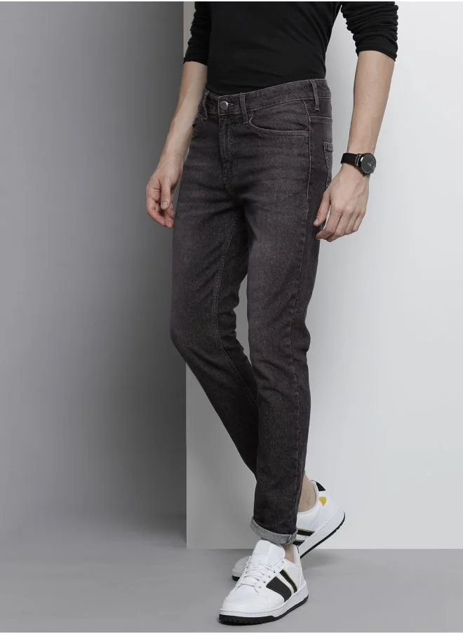 شركة المرآب الهندية Men Slim Fit Solid Mid-Rise Stretchable Jeans