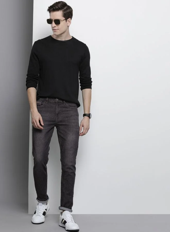 The Indian Garage Co Men Slim Fit Solid Mid-Rise Stretchable Jeans