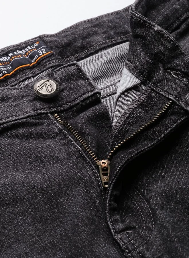 The Indian Garage Co Men Slim Fit Solid Mid-Rise Stretchable Jeans