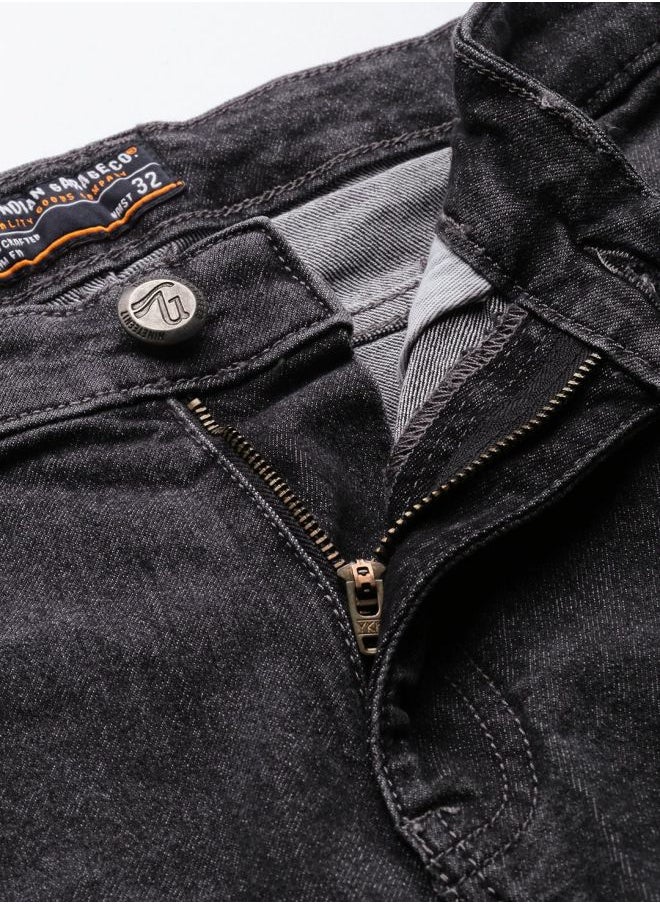 The Indian Garage Co Men Slim Fit Solid Mid-Rise Stretchable Jeans  - Image 3
