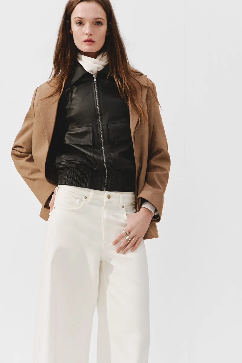 اتش اند ام جينز واسع بقصّة خصر عالية