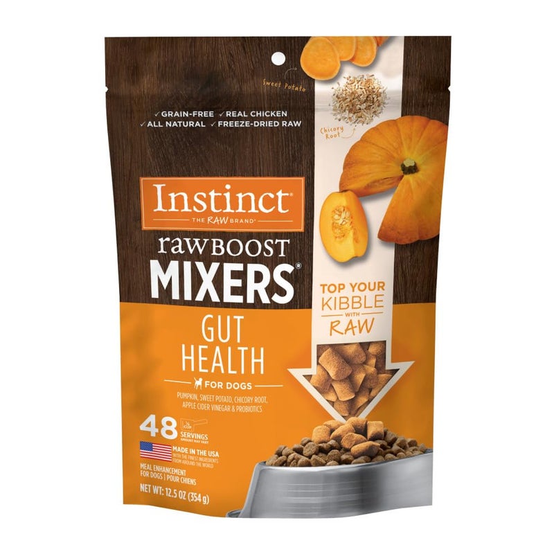 Instinct Raw Boost Mixers Freeze Dried Dog Food Toppers For Dry Food, Grain Free Dog Food Toppers with Chicken For Dogs - Gut Health, 12.5 oz - Image 1