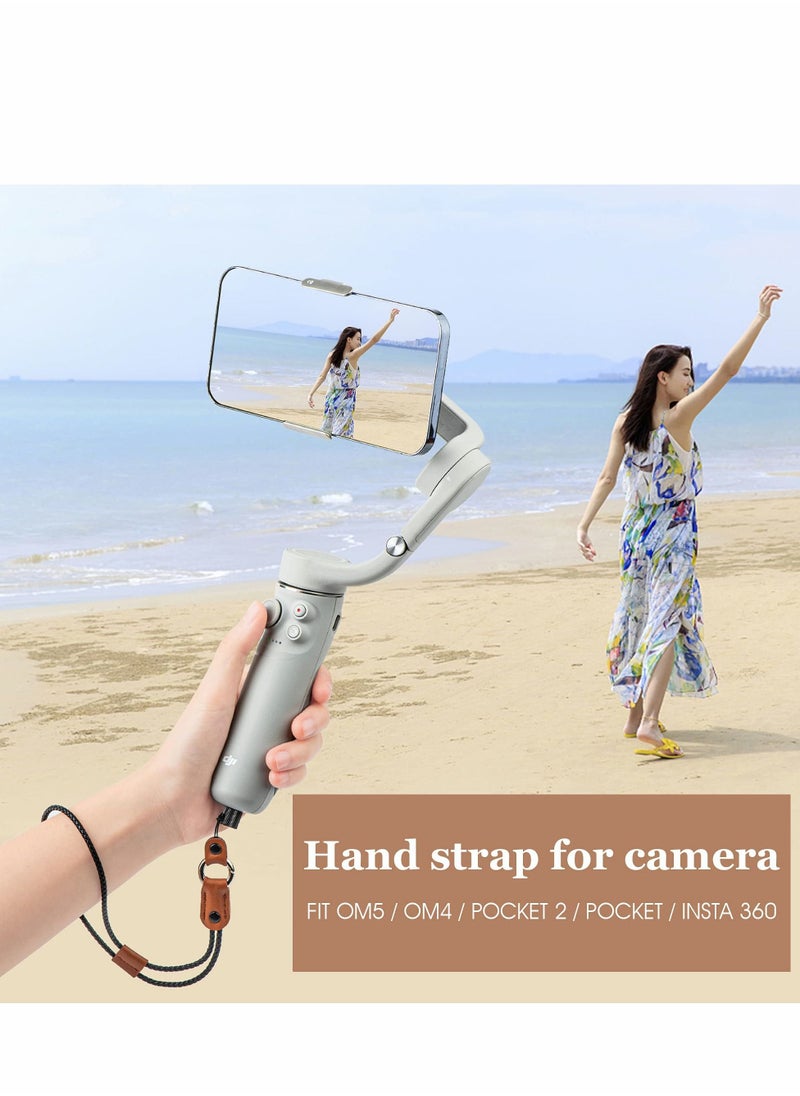Y&D Camera Wrist Hand Strap For DJI Camera, Phone Leather Woven Lanyard Adjustable Anti Slip Drop, Accessories Compatible POCKET 2 OM4 5 SE INSTA 360 X2 MOBILE 3 ACTION  - Image 5