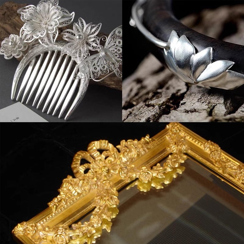 VGSEBA Gold Leaf Adhesive,Gilding Adhesive,Gold Leaf Glue for Craft, Arts, Wood Use (100ml + Brush + Gloves) - Image 3