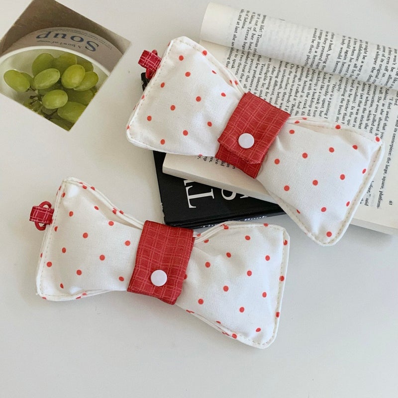 Women's Bowknot Eyewear Bag Portable Press-Resistant Polyester Sunglasses Case with Snap Closure - Image 2