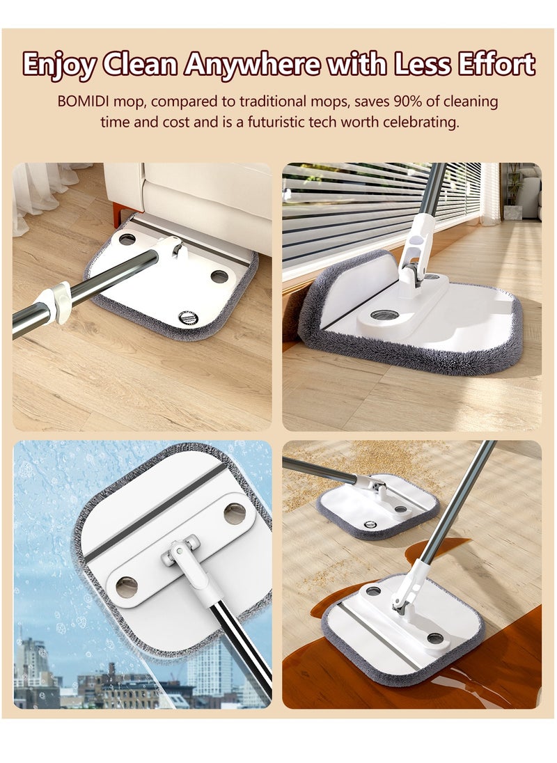 BOMIDI - Spin Mop Bucket Set, 360 Degree Foldable Spinning Mop with Self Separation Dirty and Clean Water System, Easy Wring Floor Mop with Detachable Mop Heads for Floor Cleaning on Home Kitchen M20-Grey - Image 1