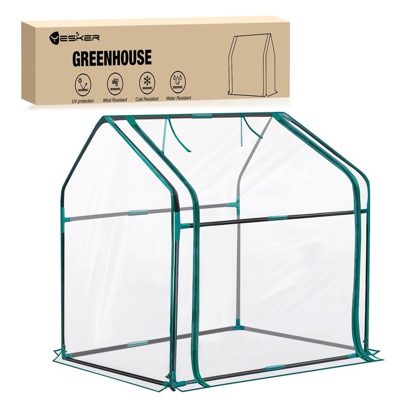 Yesker Mini Greenhouse 36"x18"x33" Portable Small Green House for Indoor Outdoor Greenhouses with PVC Cover Compact Greenhouses Kit for Winter Gardening Balcony Patio Outside Backyard Plant Protection - Image 1